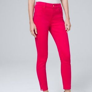 White House Black Market Jeans High-Rise Skinny Crop Red 6